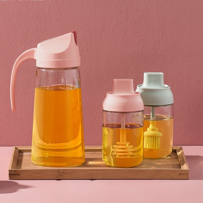 INTERNAUL Durable Leakproof Oil Bottle Glass Sauce Olive Oil Sprayer