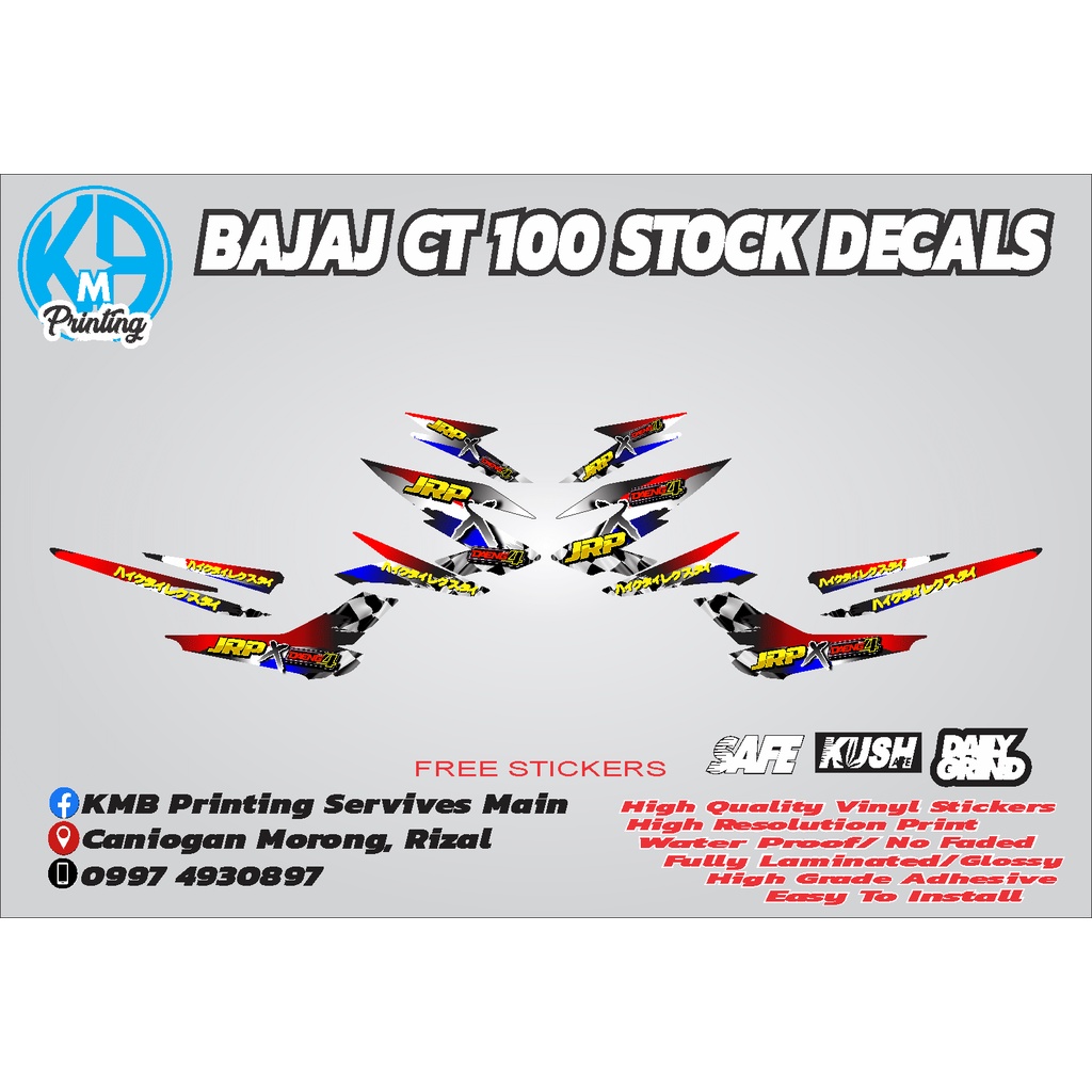 Kawasaki Bajaj CT 100 JRP X Daeng Sai 4 Sticker Decals | Shopee Philippines