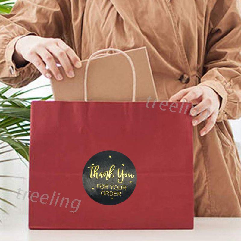 tree* 500pcs Thank You for Your Order Stickers Gold Foil Seal Label ...