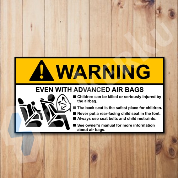 Even Warning Sticker With Advanced Airbags Warning Sign my | Shopee ...