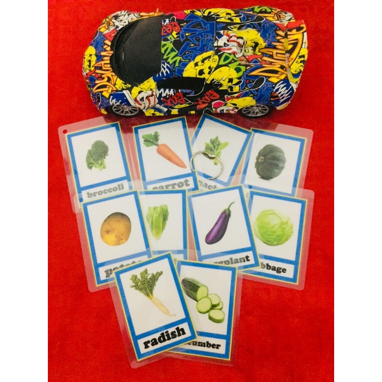 Laminated Flashcards for KidsVegetables Flashcards with ring binder