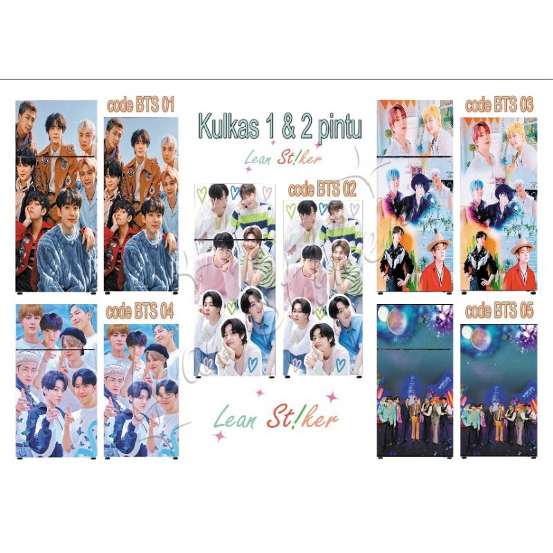Refrigerator wallpaper/1 and 2 door refrigerator stickers with BTS K ...
