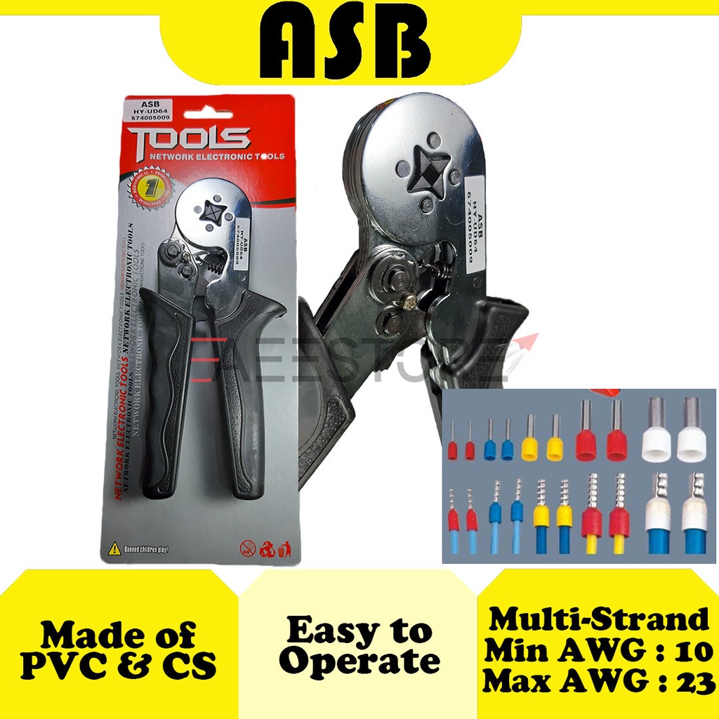 ASB HY-UD64 Terminal Crimping Tool ( Alat Crimping Terminal / Lug Kabel ...