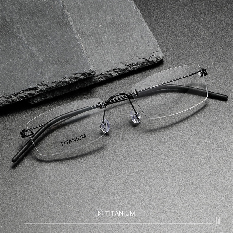 Nordic style screw free design, ultra-light titanium wire rimless ...