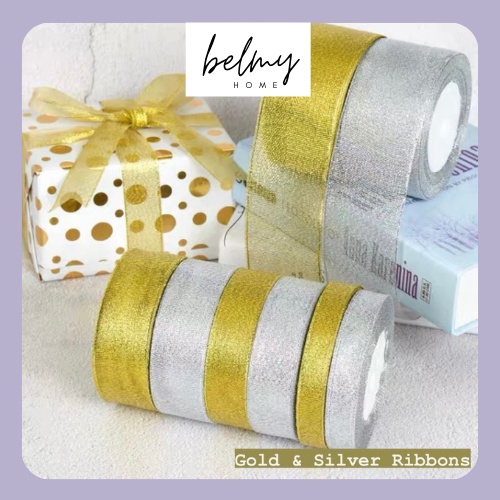 Gold Silver Ribbon Gift Wrapping Bling Shiny Ribbon Onion DIY ...