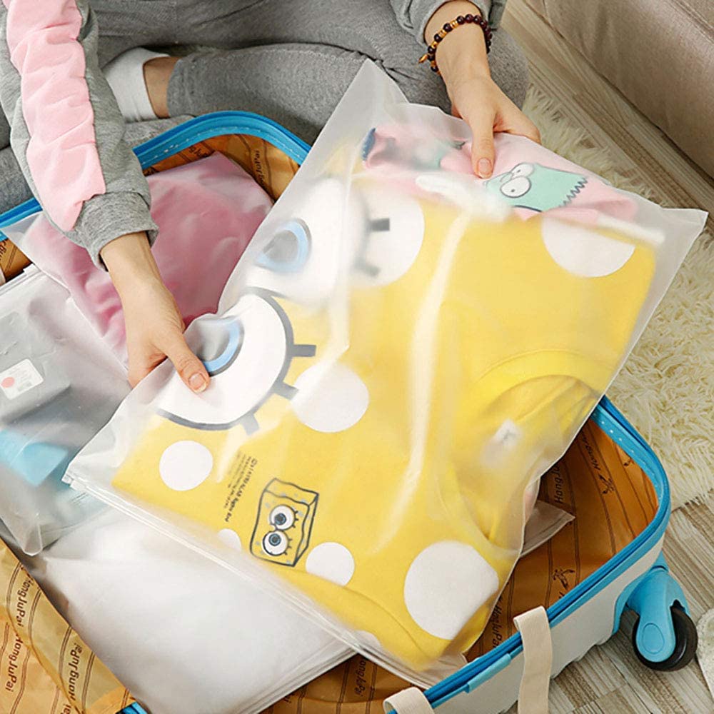 Plastic travel shop bags for clothes