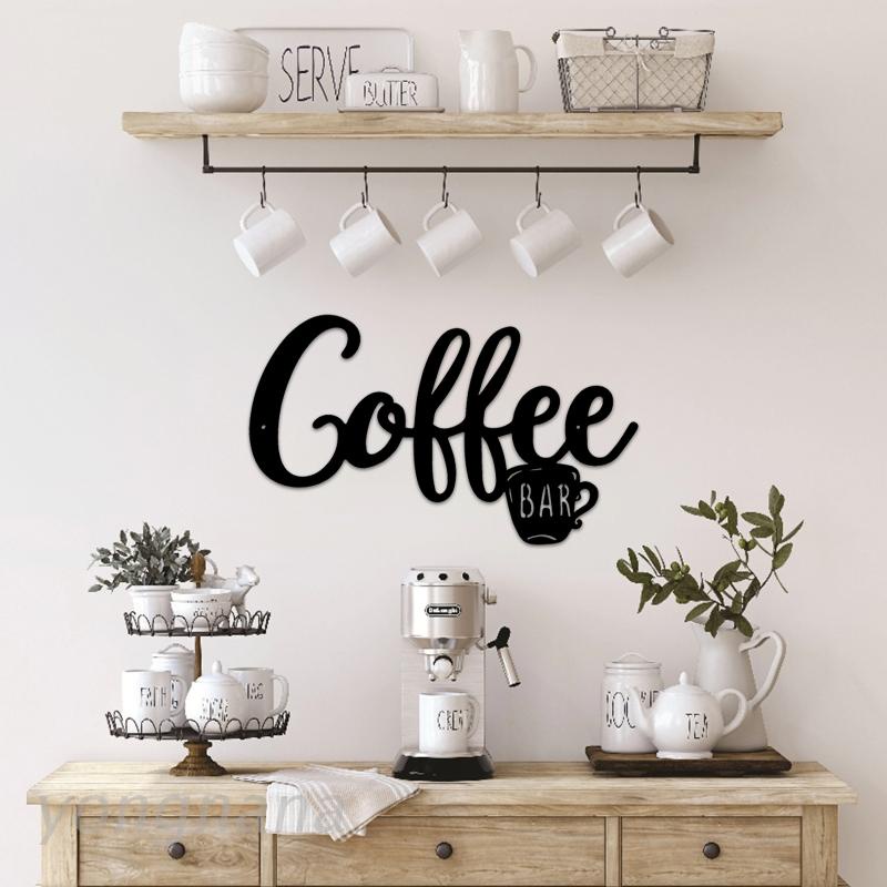 YOGA Metal Coffee Sign Tea Cup Bar Sign Hanging Wall Art Decor Coffee ...