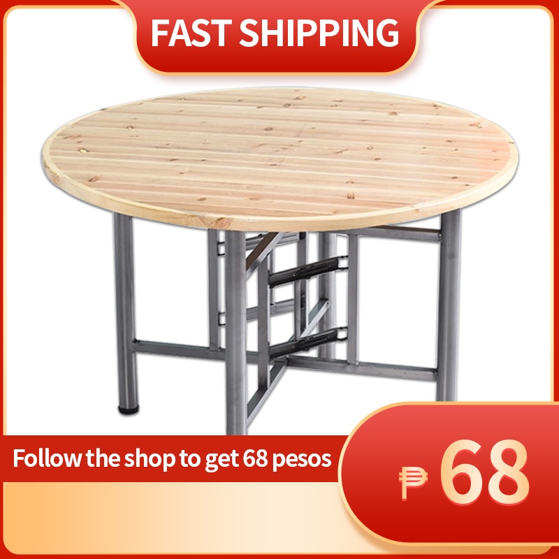 H&G Folding Dining Table Large Round Table, Steel Stand, Size Diameter