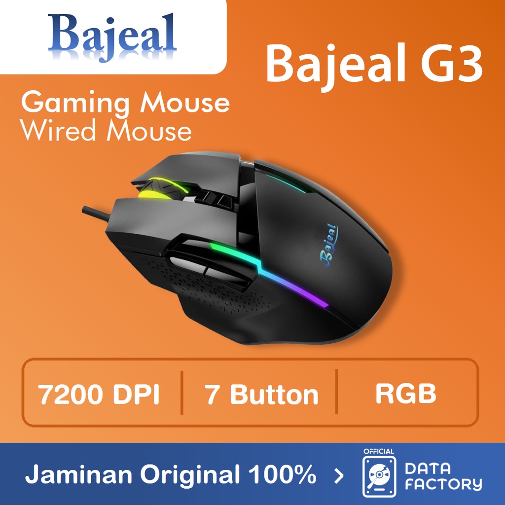 Bajeal G3 RGB Wired Gaming Mouse Mechanical Mouse 7200DPI BLACK