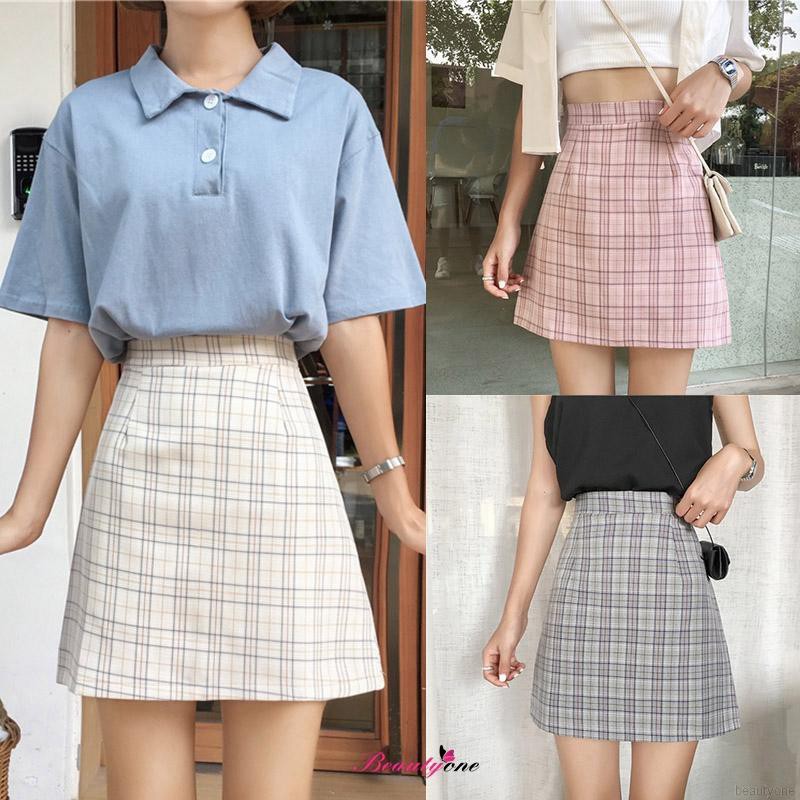 Checkered skirt outlet shopee