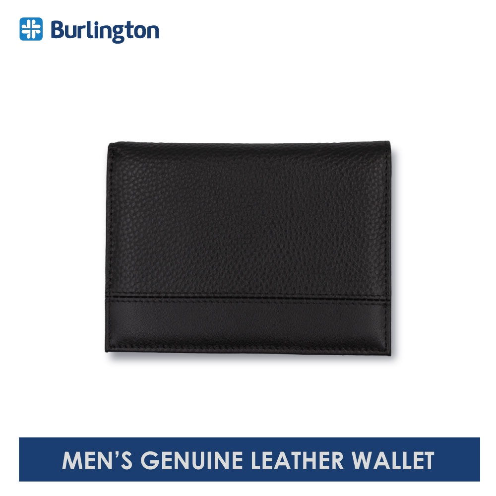 Burlington Men's Billfold Genuine Leather Wallet with Zipper Coin