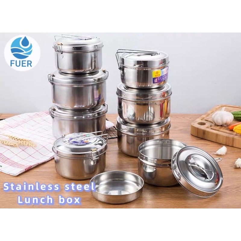 Portable Stainless Food Container Round Lunch Box | Shopee Philippines
