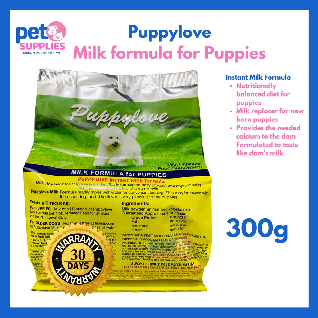 PUPPYLOVE MILK FORMULA FOR PUPPIES 300g SOLD PER PACK Shopee