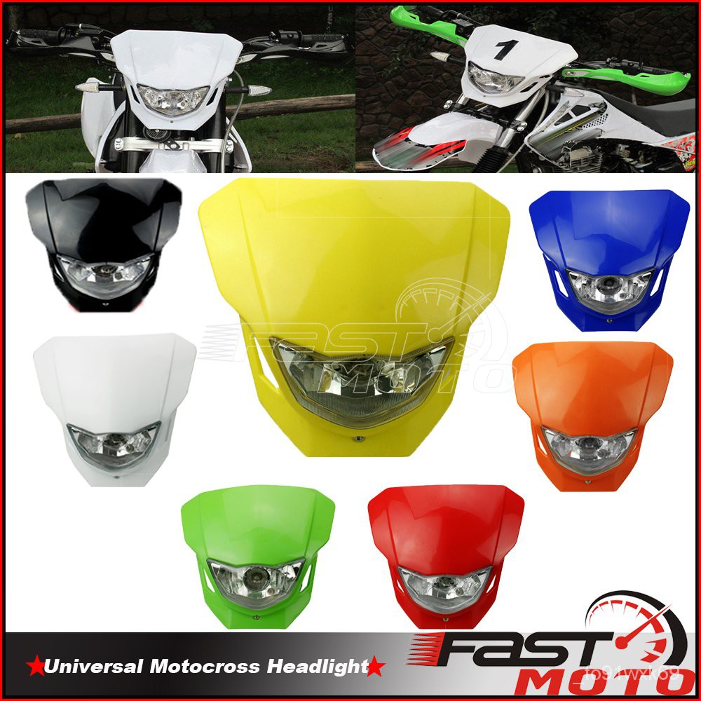 JKMotorcycle Yellow Headlight Enduro Dual Sport Head Light 7 Colors