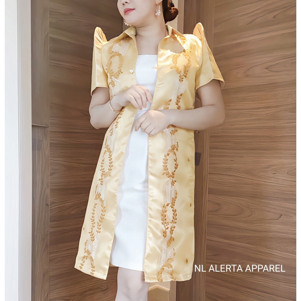 MODERN FILIPINIANA MESTIZA LONG BLAZER FOR WOMEN Shopee Philippines