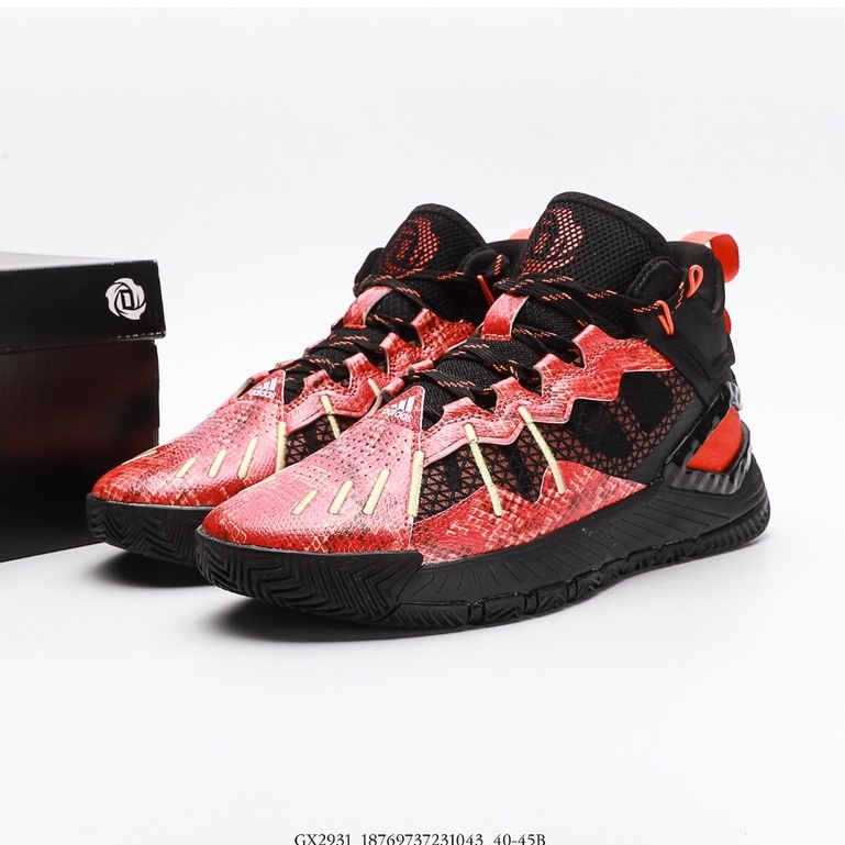 Adidas D Rose Son Of Chi High Cut Basketball Shoes Casual Sneakers for Women Men Black Orange