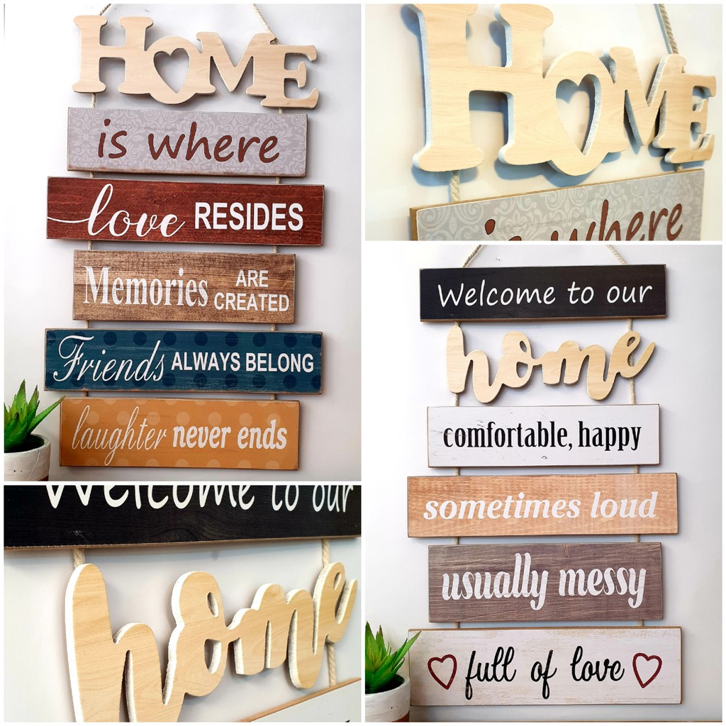 Wooden Cut-out HOME QUOTES Hang Wall Decor HxW: 22X14 inches | Shopee ...