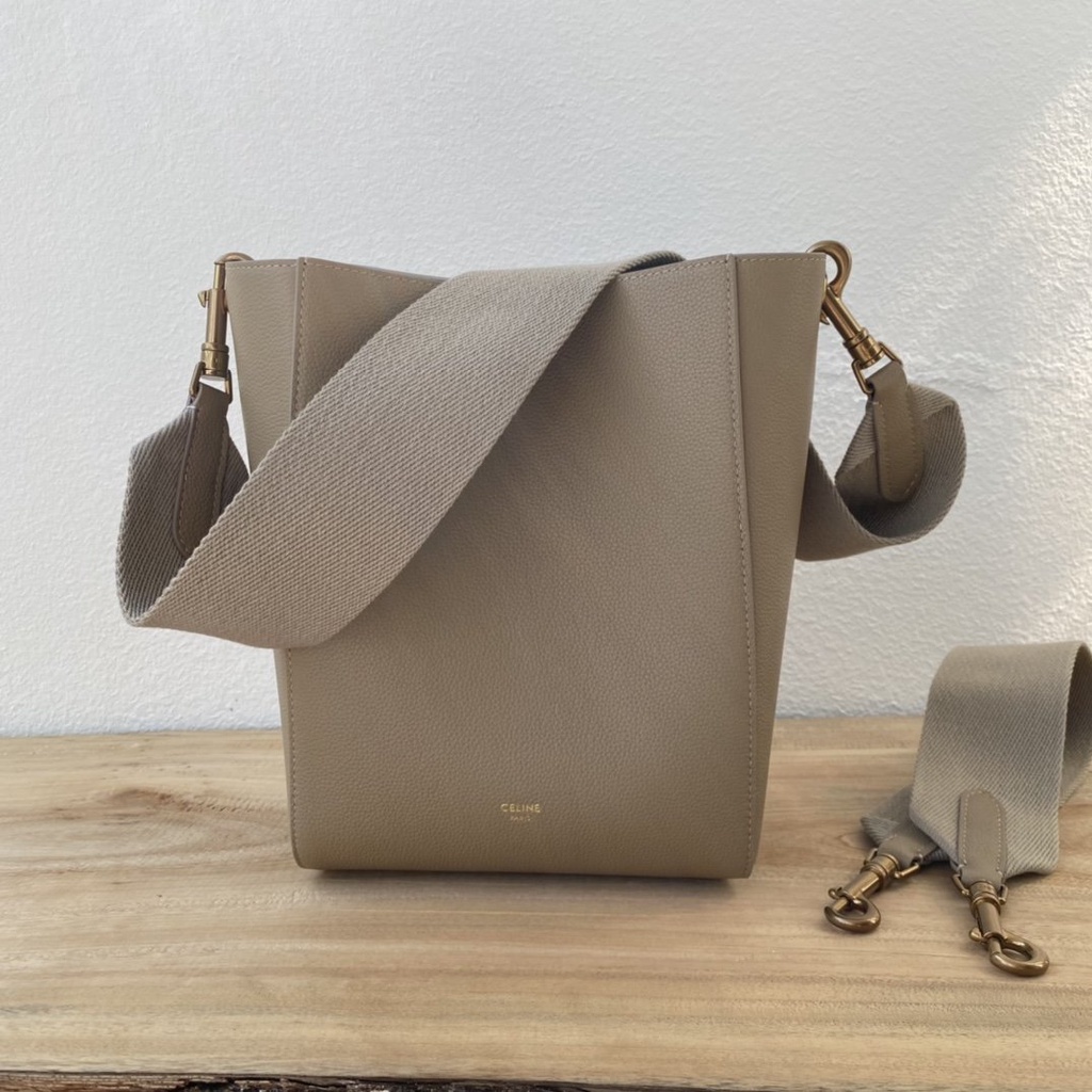 Sangle bucket bag in soft grained calfskin hotsell