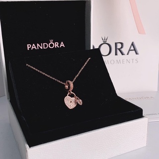 Hearts of pandora on sale rose gold necklace