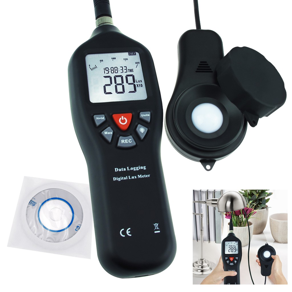 Digital Light Lux Meter with Data Logging Measurement Range 0 to ...