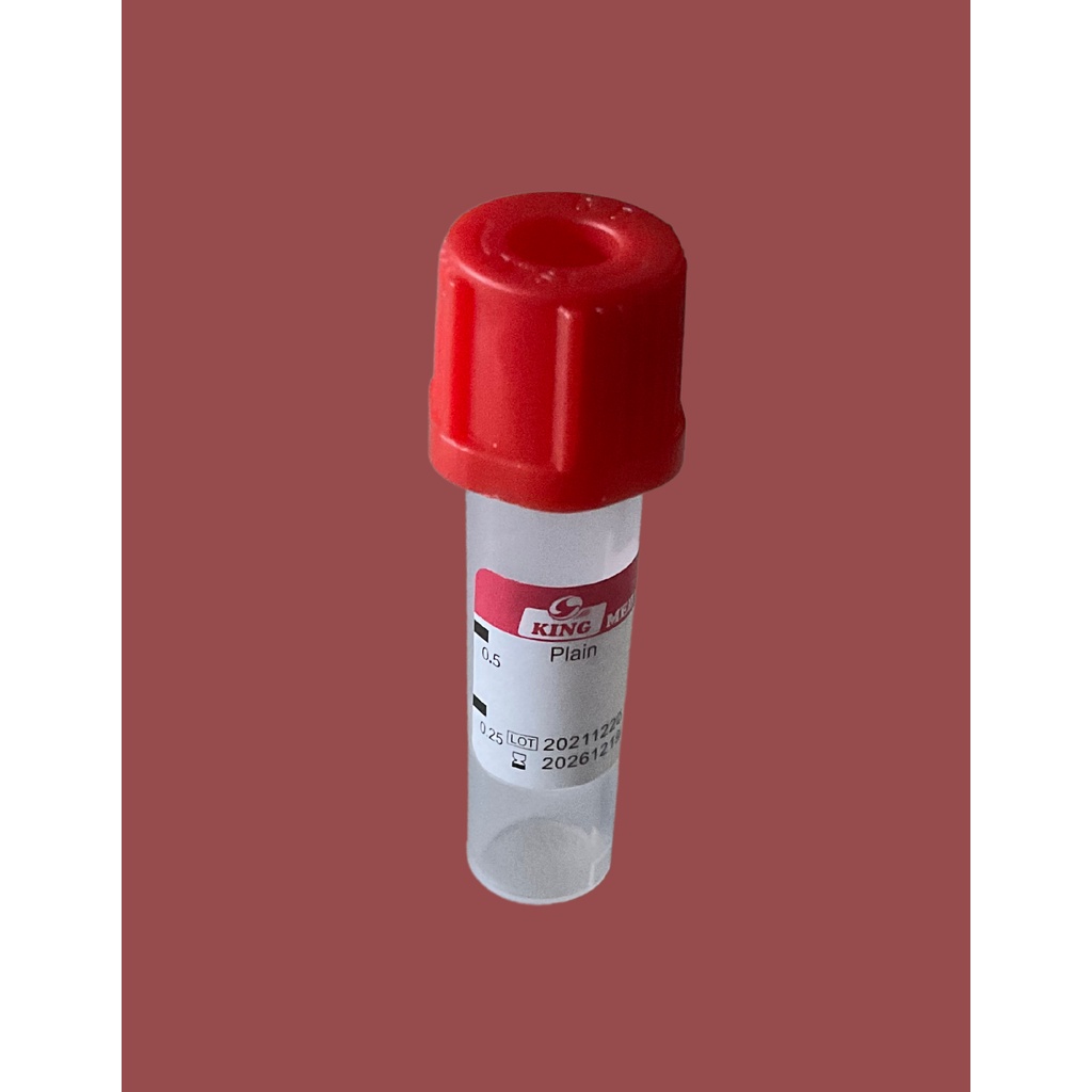 Red Top 0.5ml Microtainer Micro Blood Collection Tube Plain 0.5ml