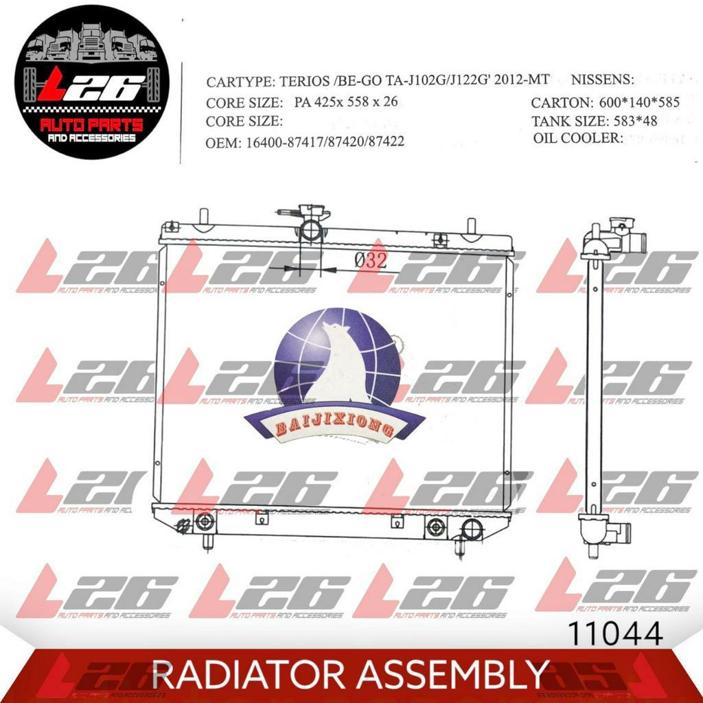 11044 Daihatsu Terios 1997 Radiator Assembly M/T 1ROW (Polar) | Shopee ...