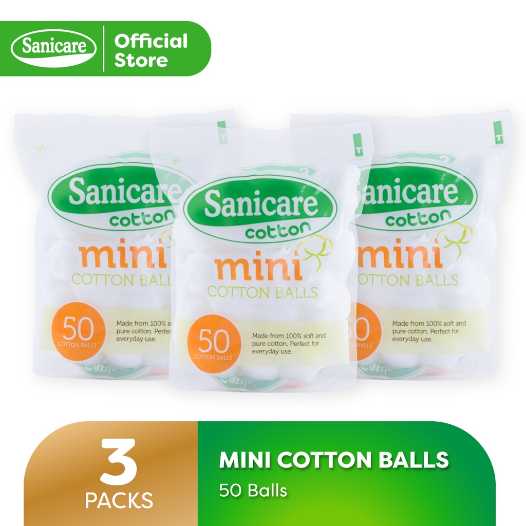 Sanicare Mini Cotton Balls 50 Balls (Pack of 3) Shopee Philippines