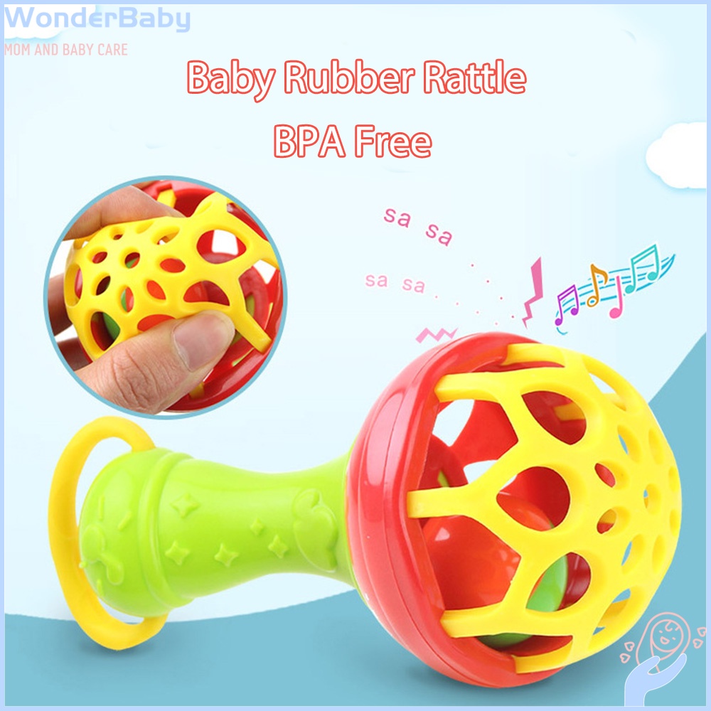 Wonderbaby Baby hand Bell Rattles Safe silicone Infant Rattles Hand