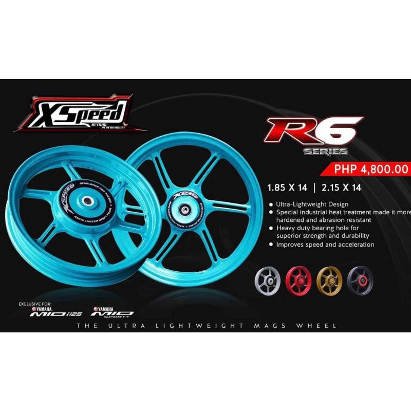 XSpeed R6 mag wheels mio i 125 / m3 | Shopee Philippines