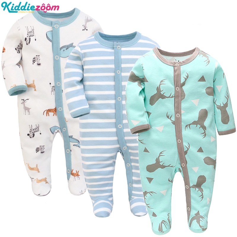 Kiddiezoom 2022 Fall Newborn Rompers 3pcs Baby Boy Clothes Long Sleeves ...