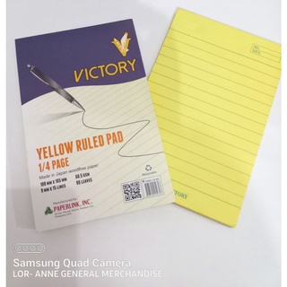 Victory Yellow Pad Paper 1/4 Pad, 1/2 Crosswise, 1/2 lengthwise