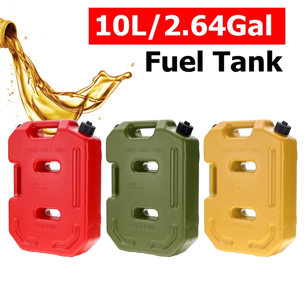 10L Fuel Tank Gas Canister Jerry Cans 3 Color Plastic Gas Diesel Petrol ...