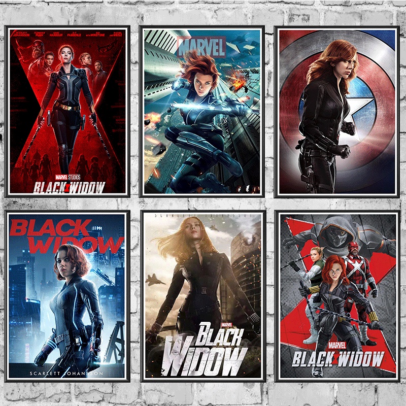Marvel Superhero Movie Black Widow Kraft Paper Poster Avengers Family ...
