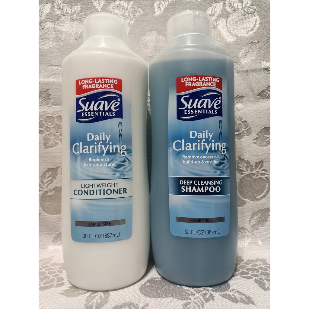 Suave Essentials Daily Clarifying Shampoo/Conditioner (887mL) Shopee