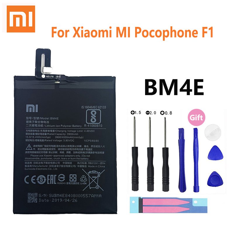 Xiao Mi Original Phone Battery Bm4e For Xiaomi Mi Pocophone Poco F1 3900mah Replacement 1141