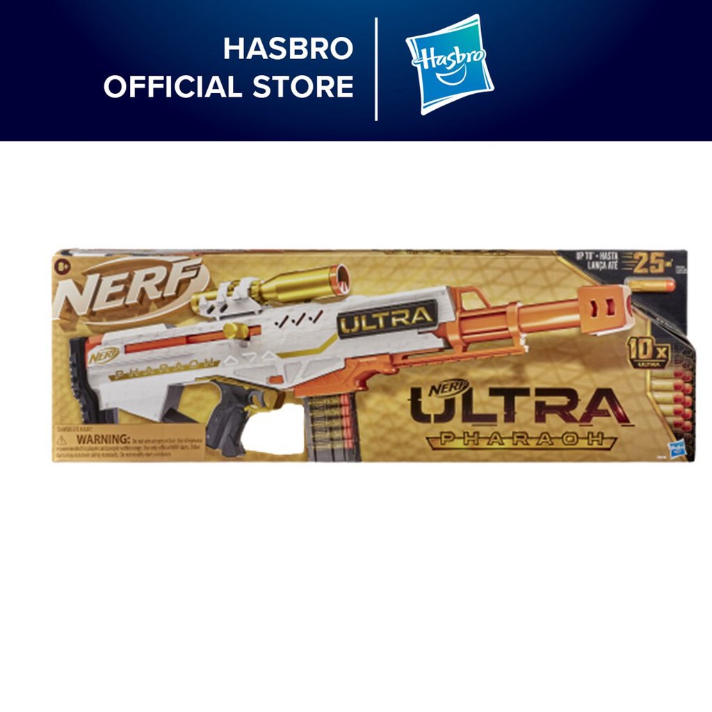 NERF Ultra Pharaoh Blaster with Premium Gold Accents, 10-Dart Clip, 10 ...