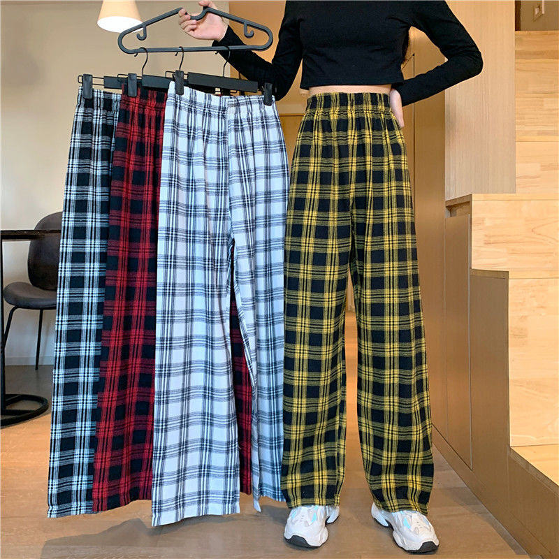 Checkered loose pants store
