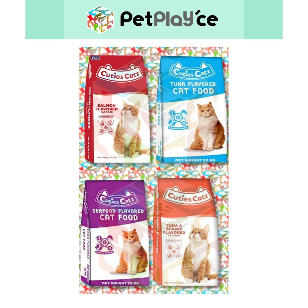 Cuties Catz Cat Food Dry 22pcs x 1kg ORIGINAL PACK Salmon Seafood Tuna