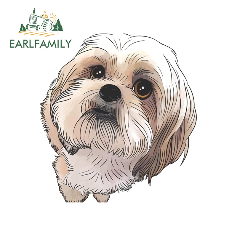 EARLFAMILY 13cm x 12.7cm for lhasa Apso Refrigerator Car Sticker Auto