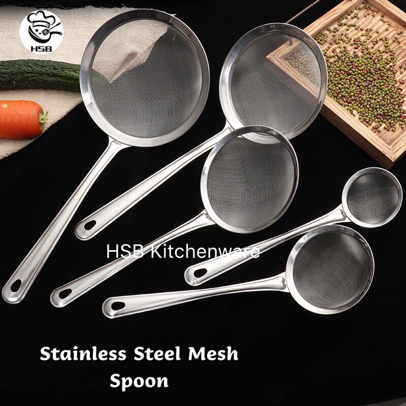 Stainless Steel Mesh Spoon Sifter Sieve Kitchenware Cooking Skimmer ...