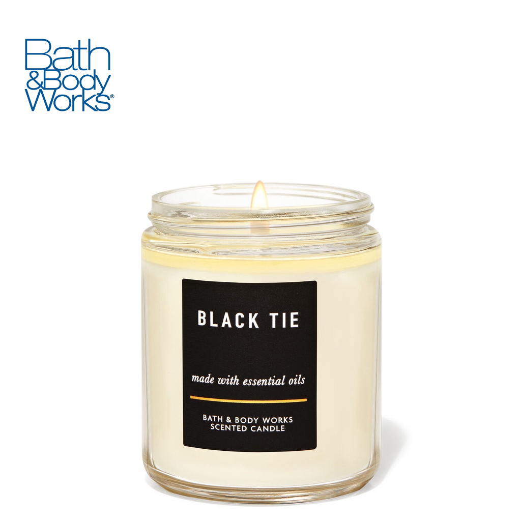 Bath & Body Works Black Tie Single Wick Scented Candle | Shopee Philippines