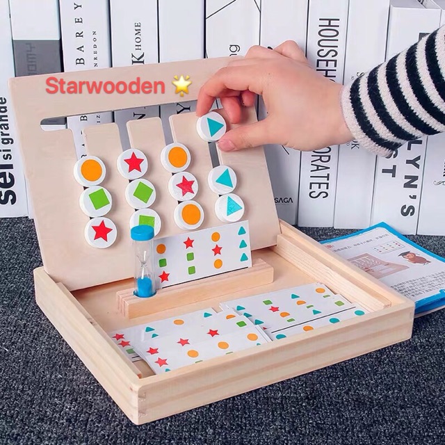 Four colored Game toy Montessori Learning Toy Slide Puzzle Color ...