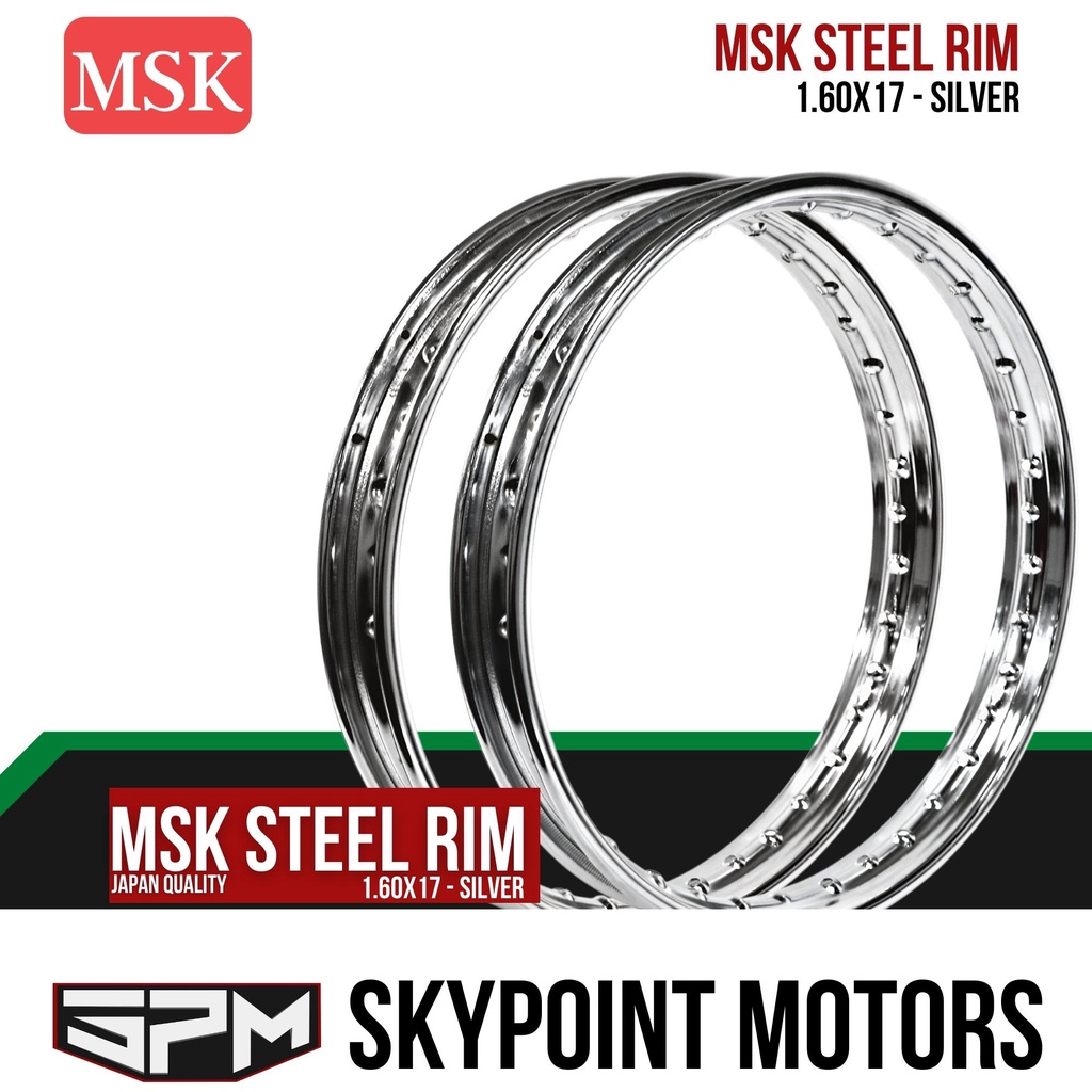 MSK MOTORCYCLE STEEL RIM 1.60x17 1PC (9707-046) | Shopee Philippines