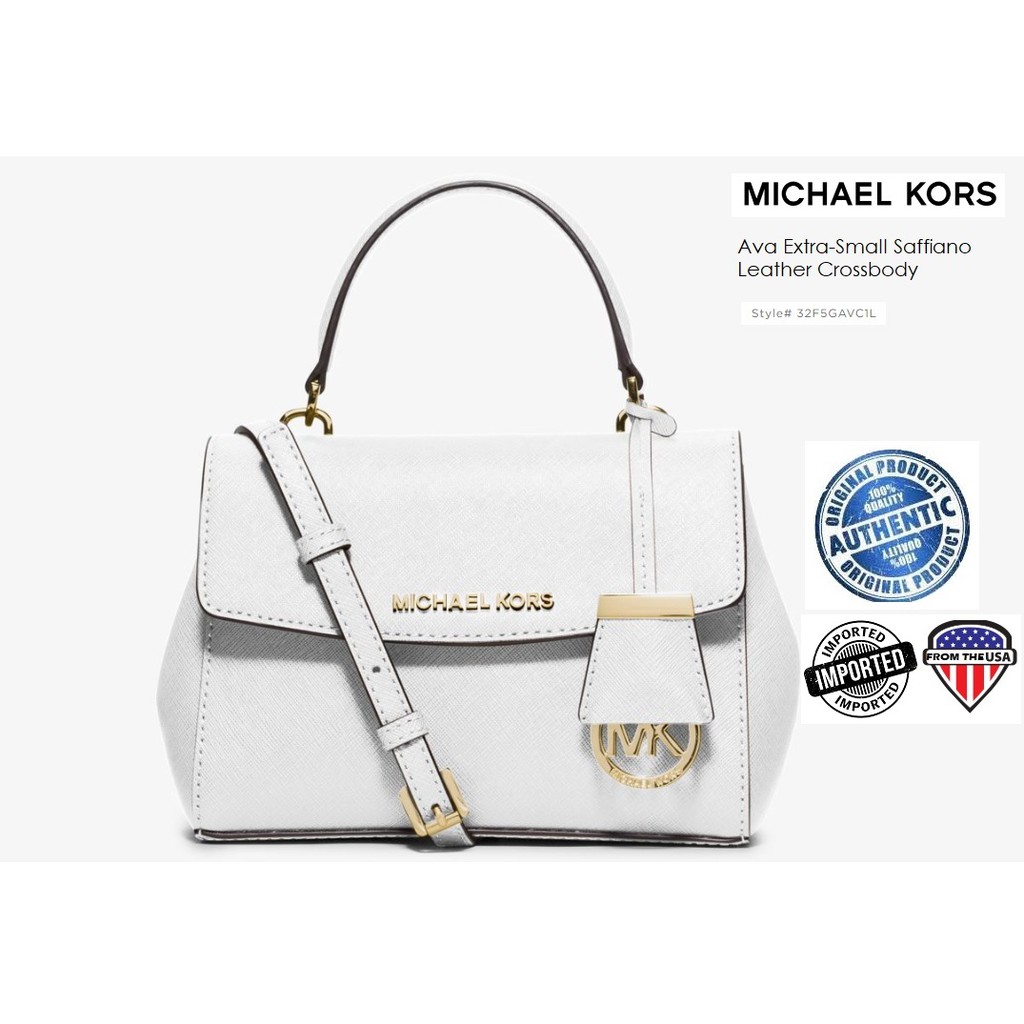 Michael Kors Ava Extra Small Saffiano Leather Crossbody - Optic