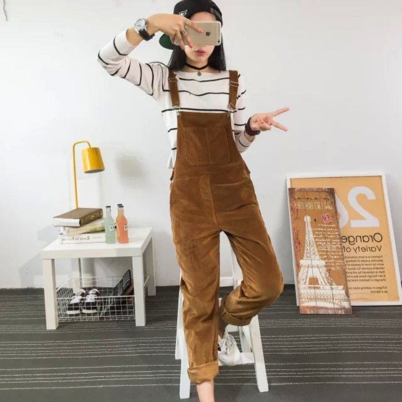 KOREANCORDUROYJUMPSUIT Shopee Philippines