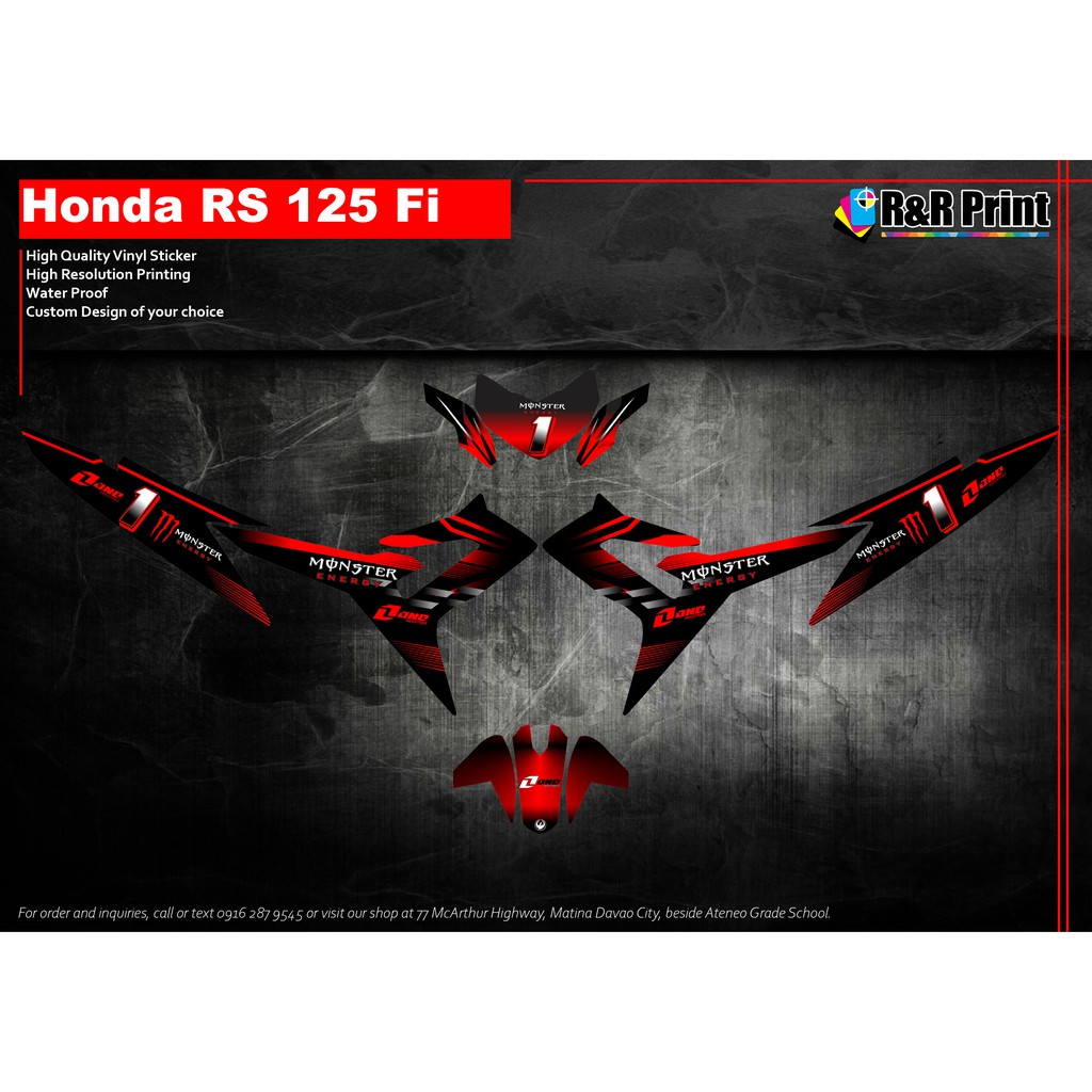 Rs 125 fi decals shop design