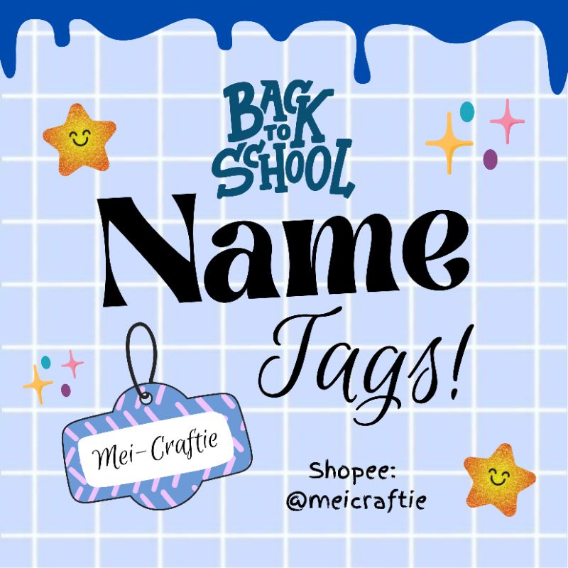 NAME TAGS by meicraftie (LAMINATED, BACK TO BACK PRINT) | Shopee ...