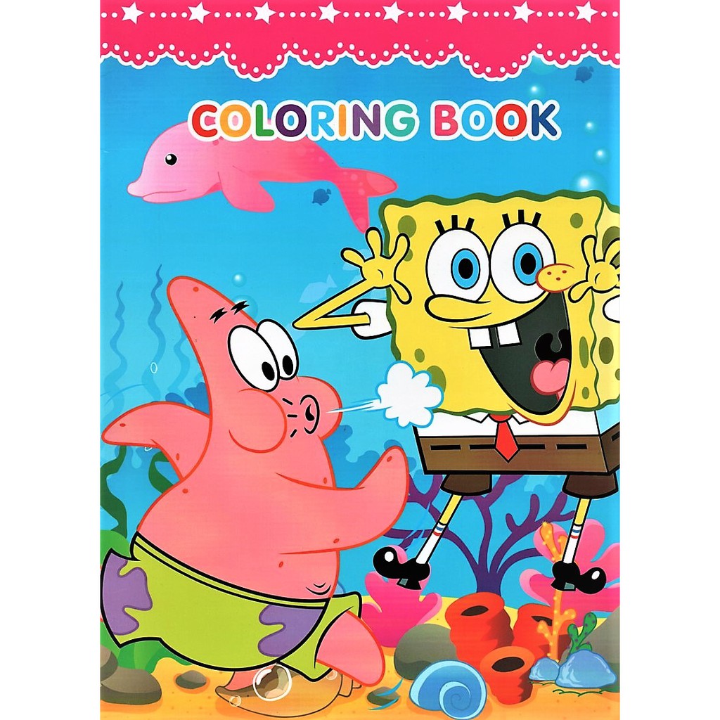 COLORING BOOK With Sticker ( Sponge Bob Design #GS-A019 ) | Shopee ...