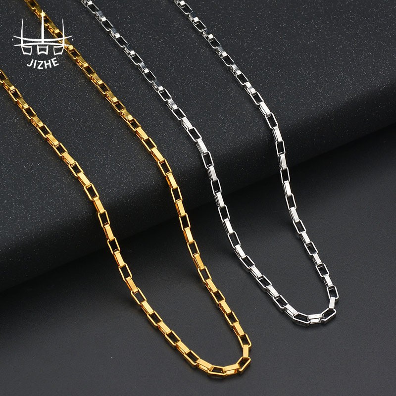 Stainless steel versatile men and women long box chain necklace Multi size long section with chain Shopee Philippines