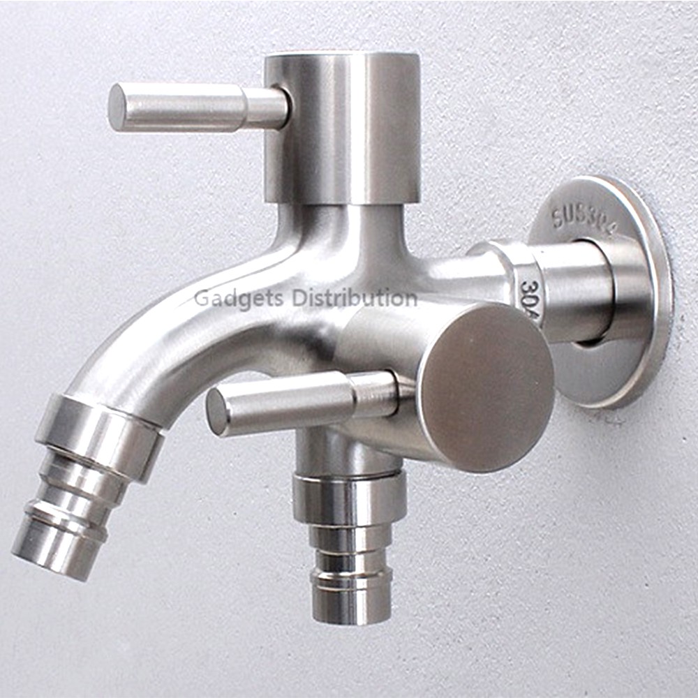 Sus Stainless Steel Two Way Valve Washing Machine Faucet Shopee